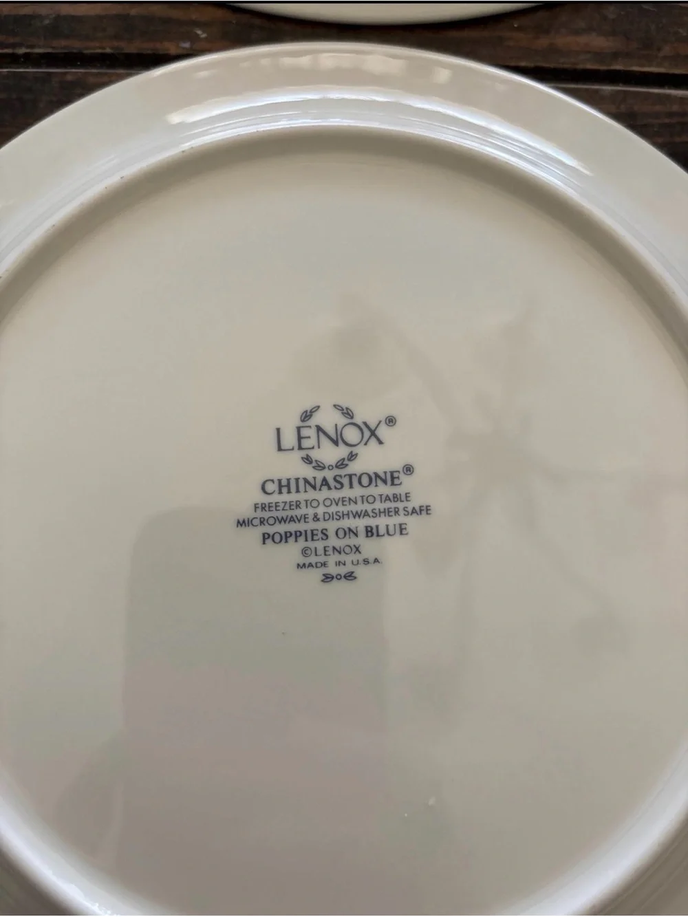 Lenox Chinastone Poppies On Blue Salad Plates Set of 4